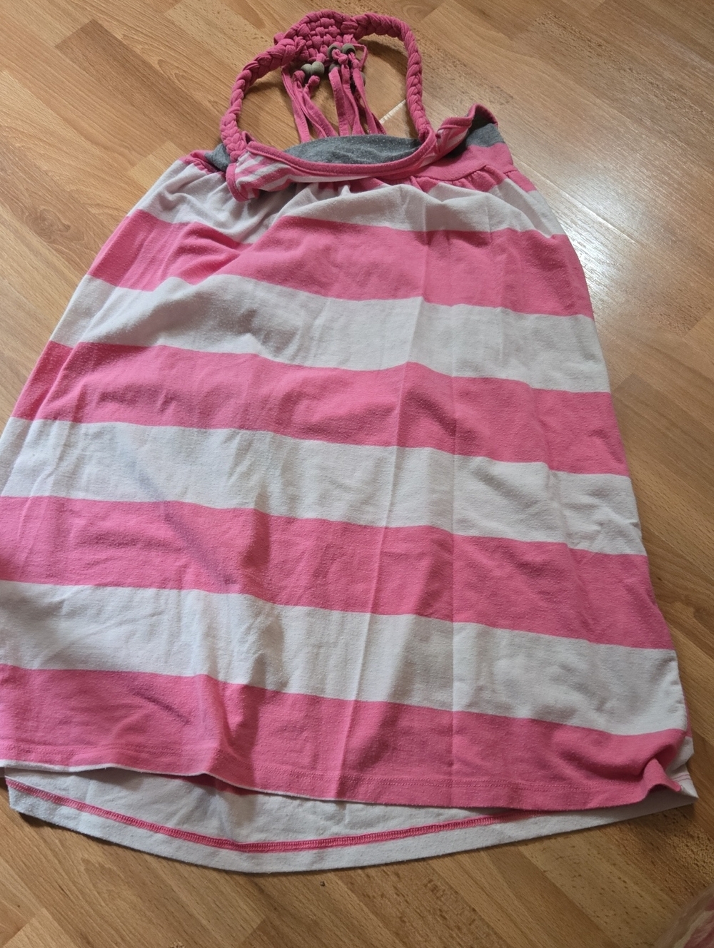 Poof! Pink and White Striped Halter Dress